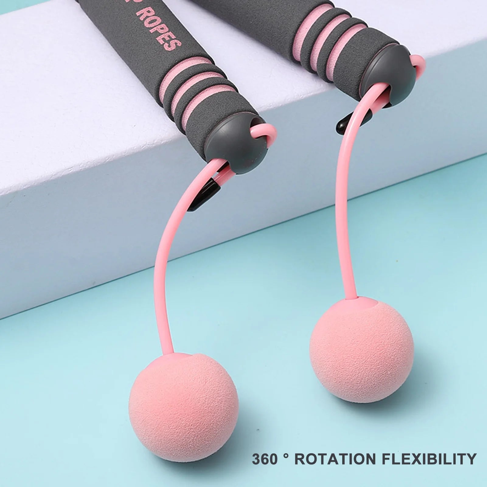 Cordless Jump Rope, Wireless Skipping Rope with Two Balls, Indoor Fast Speed Tangle Free Skipping Rope for Fitness, Suitable for Boxing MMA WOD Training