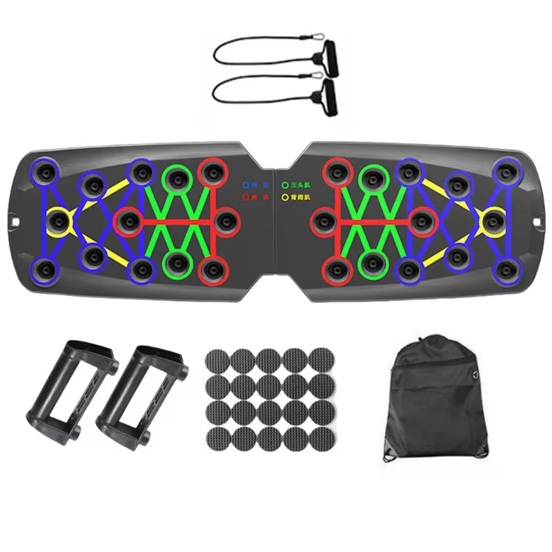 Multifunctional Push up Boards Press up Board Equipment Pushup Stands Push up Boards Exercise Board with Resistance Band