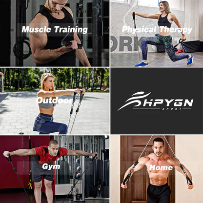 250Lb Resistance Bands, Exercise Bands with Handles, Workout Bands with Door Anchor and Ankle Straps, for Heavy Resistance Training, Physical Therapy, Shape Body, Yoga, Home Workout Set