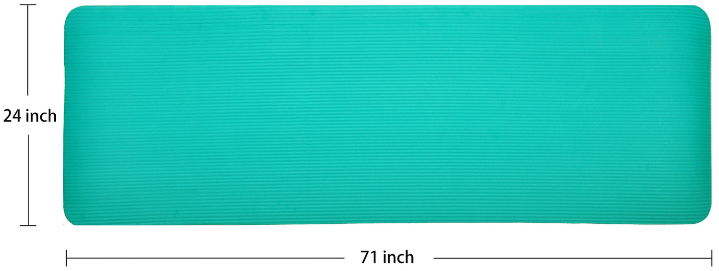 Fitness 1" Extra Thick Yoga Mat W/Knee Pad & Carry Strap, Pink